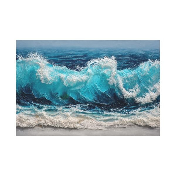 Ocean Wave Matte Canvas Wall Art — Turquoise Seascape Stretched Canvas - Image 1