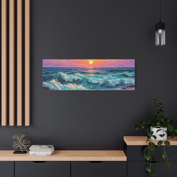 Sunset Ocean Waves Matte Canvas Print — Seaside Beach Wall Art - Image 36