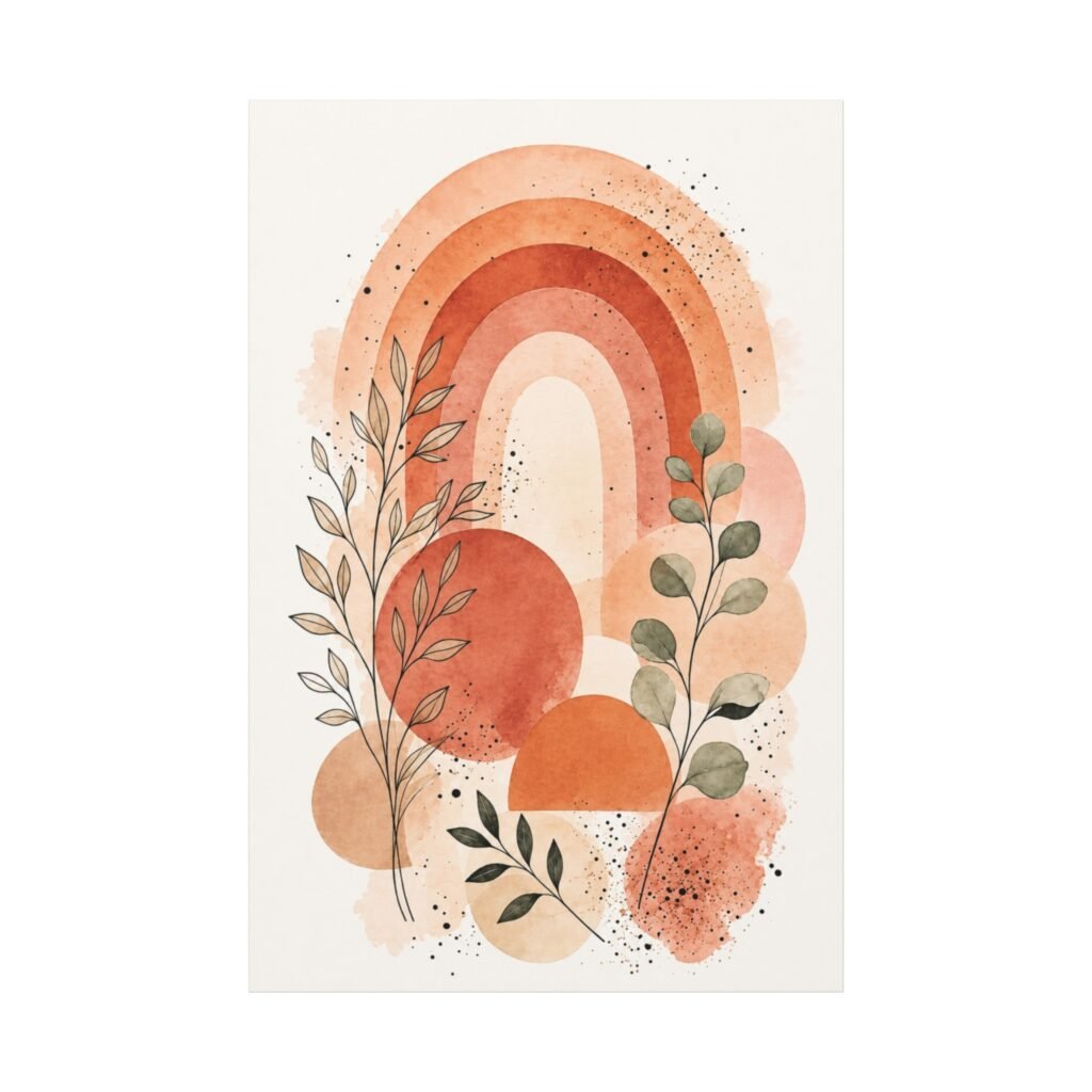 Boho Rainbow Botanical Canvas