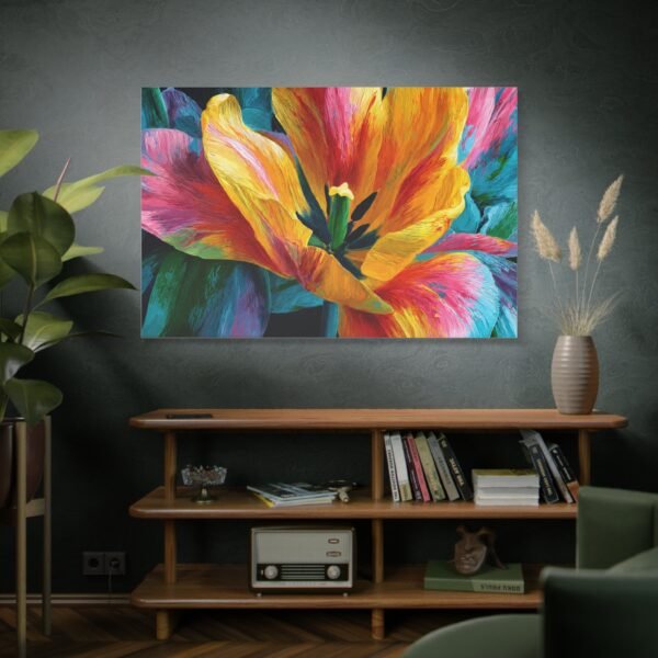 Vibrant Tulip Matte Canvas Wall Art — Colorful Floral Stretched Canvas - Image 5