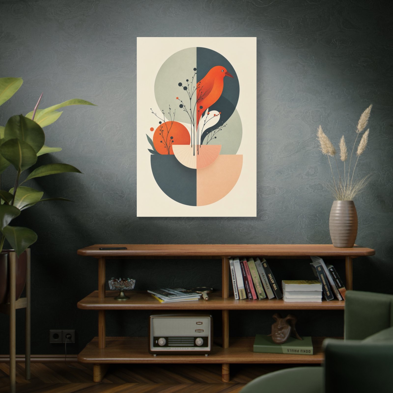 Abstract Botanical Canvas Wall Art — Modern Mid-Century Plant Print - Image 5