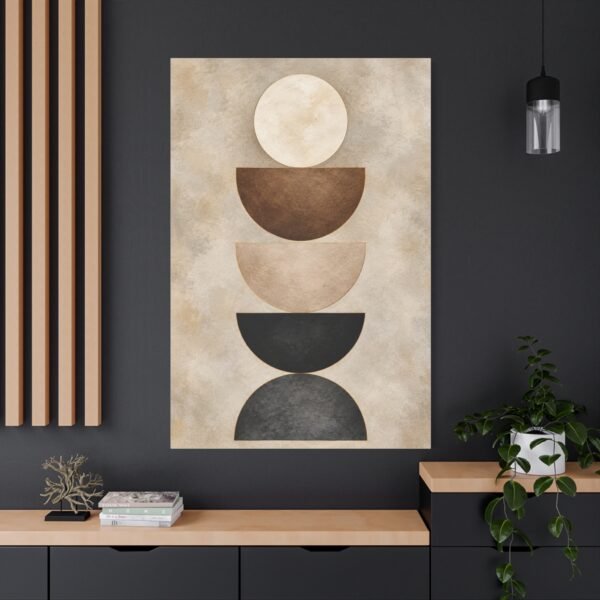 Abstract Stacked Semi-Circles Matte Canvas Wall Art — Neutral Boho Decor - Image 4