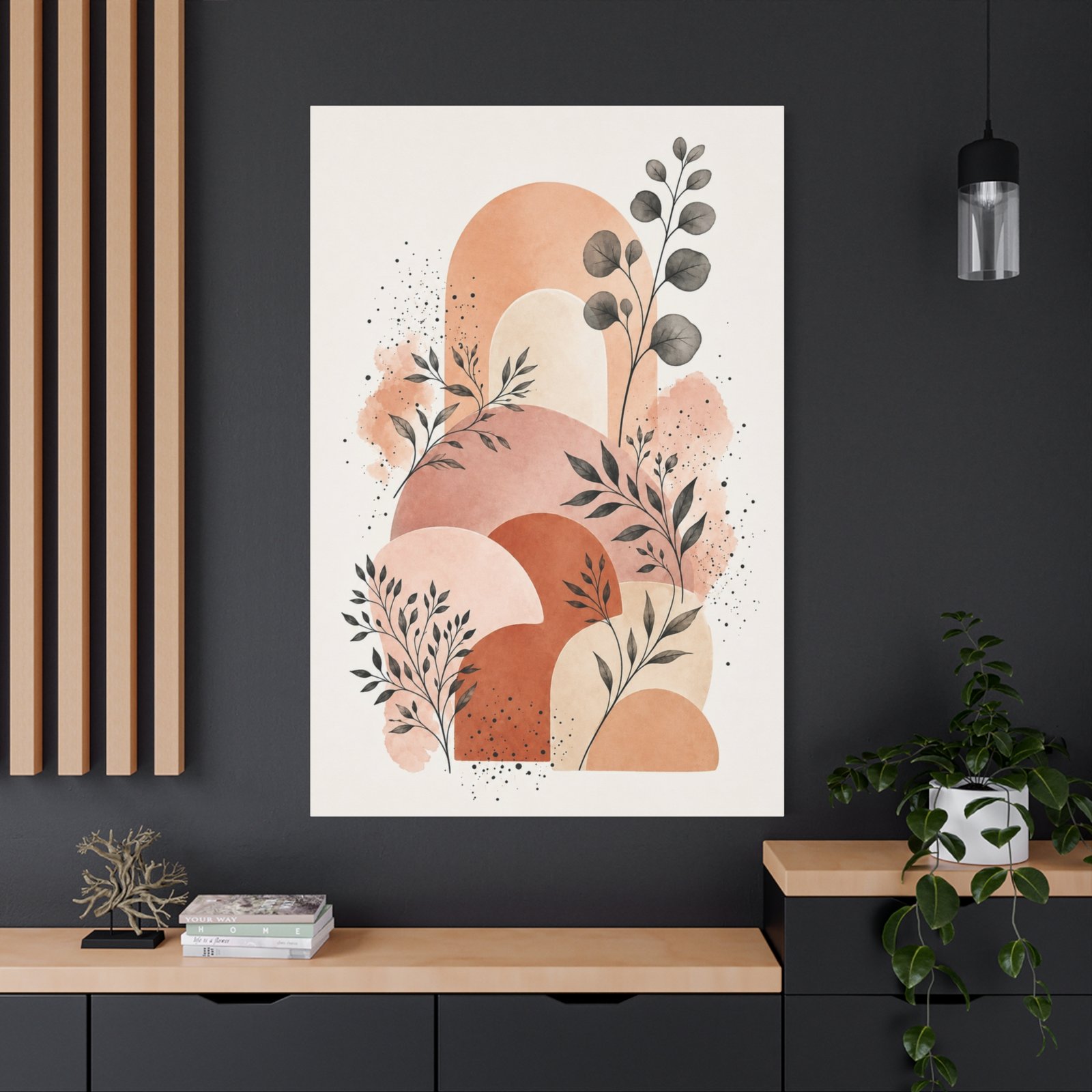 Abstract Terracotta Arch Botanical Canvas - Image 4