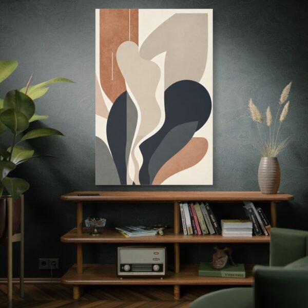 Abstract Neutral Shapes Matte Canvas Wall Art — Modern Minimalist Stretched Canvas - Image 5