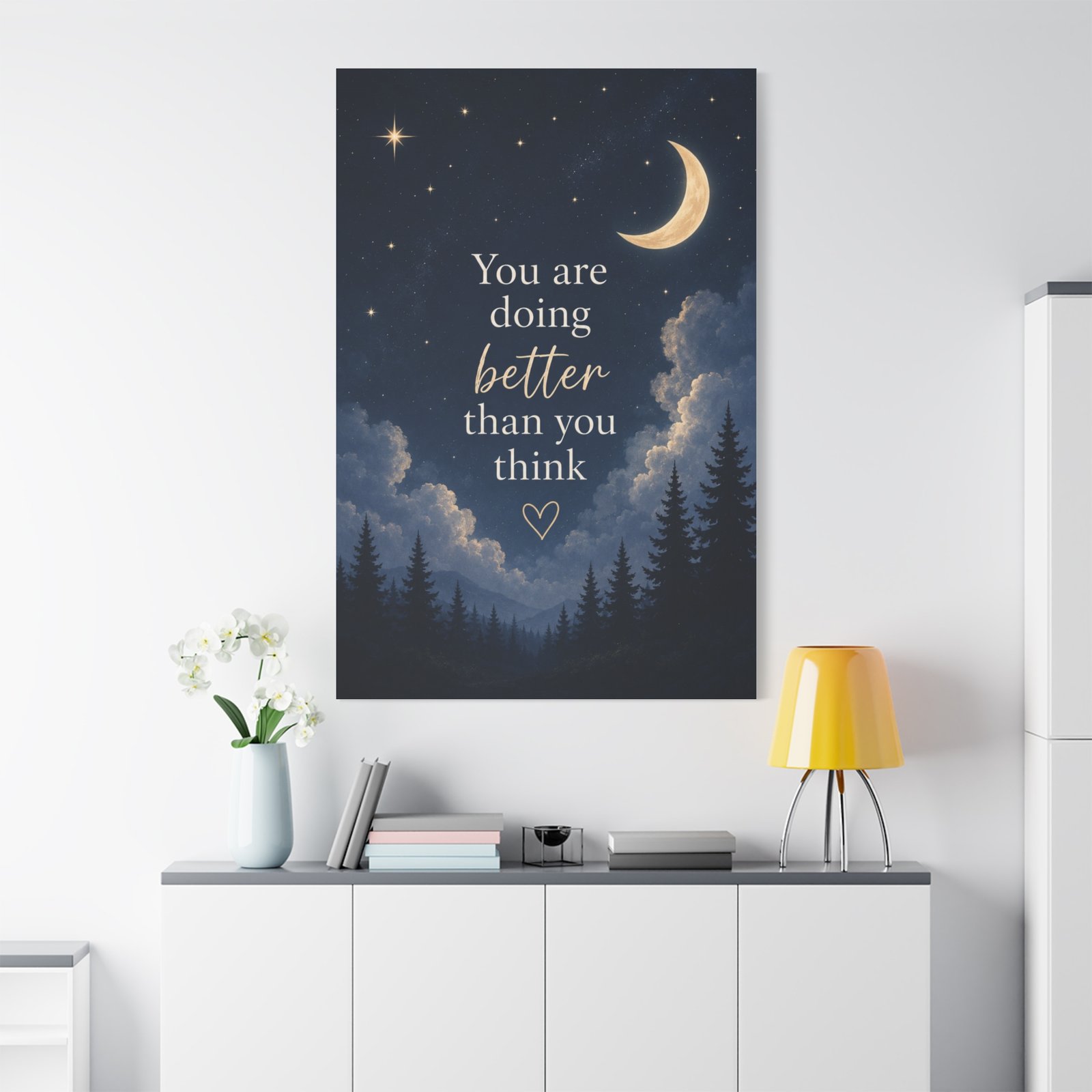 Inspirational Night Sky Canvas — “You Are Doing Better Than You Think” - Image 1