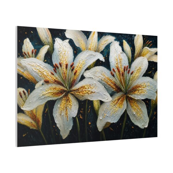 White Lily Floral Canvas Wall Art - Matte Stretched 1.25" - Image 3