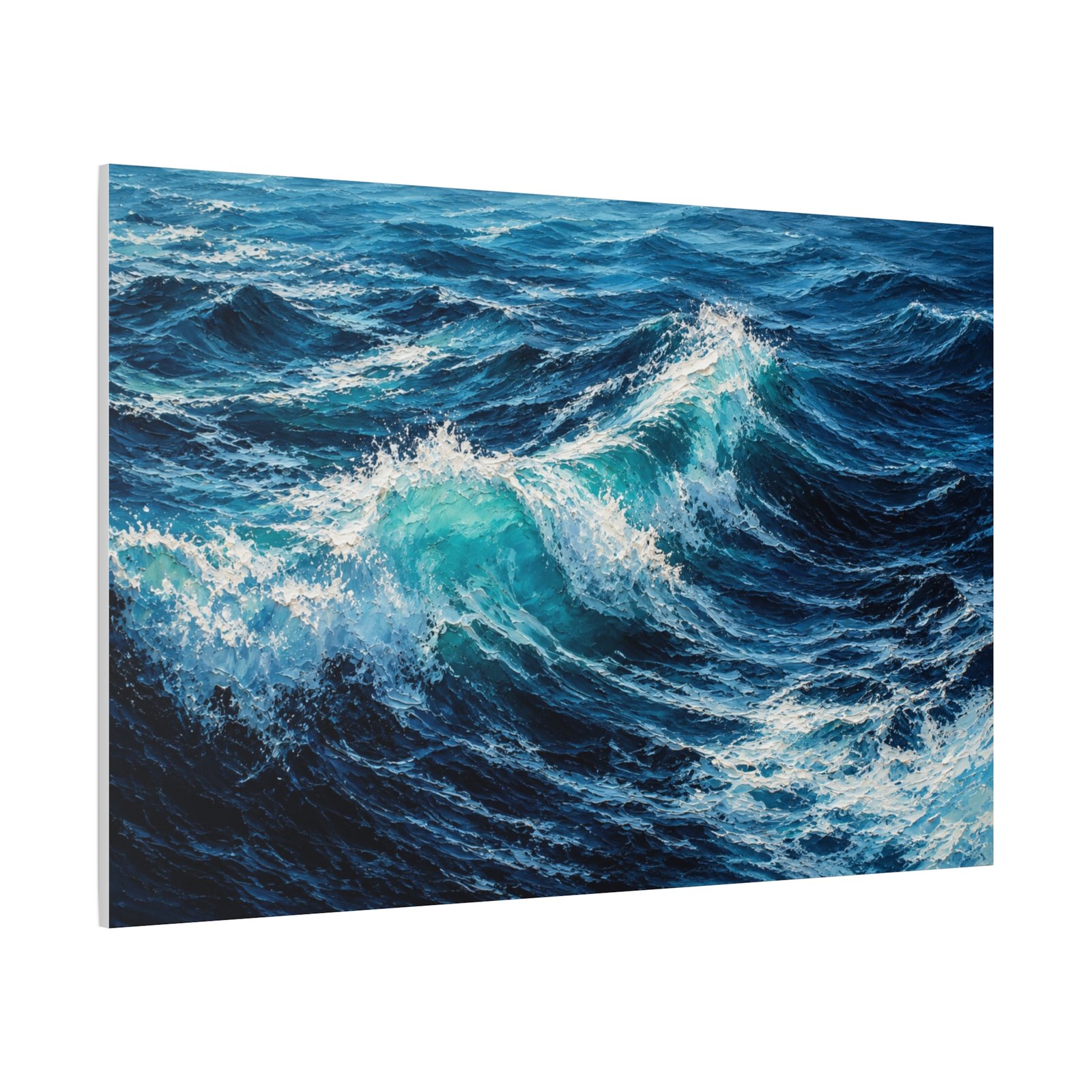 Ocean Waves Matte Canvas Print — Turquoise Seascape Wall Art, Stretched 1.25" - Image 2