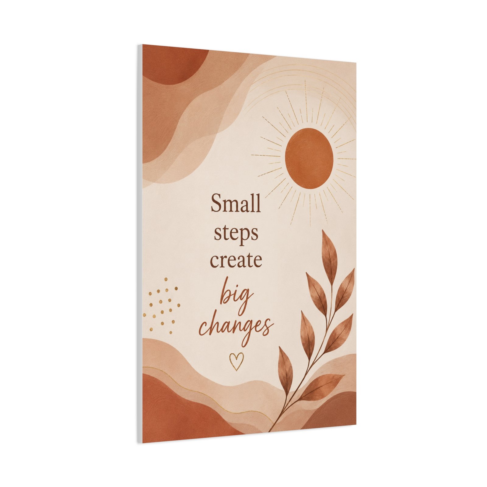 Inspirational Wall Art Canvas - "Small steps create big changes" Matte Stretched Canvas - Image 3