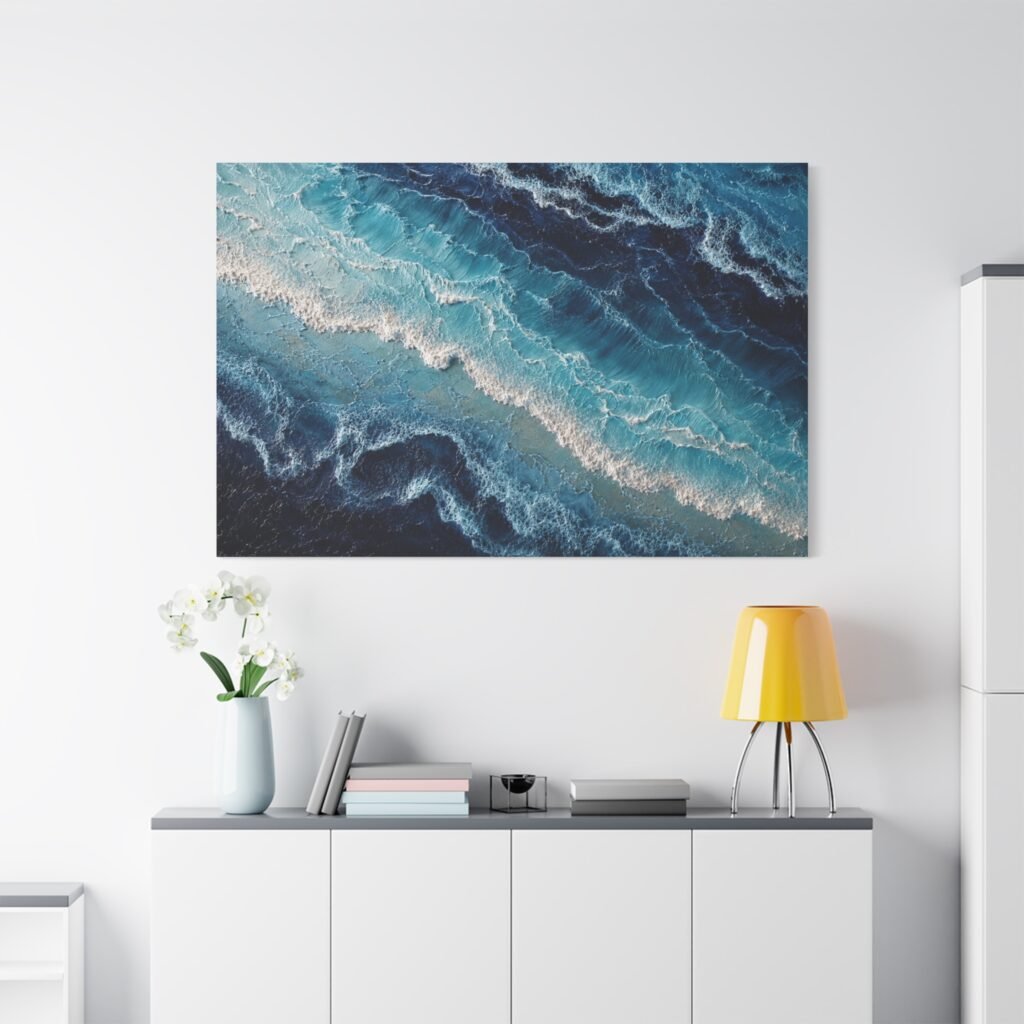 Ocean Waves Matte Canvas Print — Stretched 1.25" Coastal Wall Art