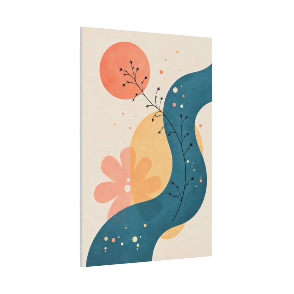 Abstract Floral River Matte Canvas Wall Art — Stretched 1.25"