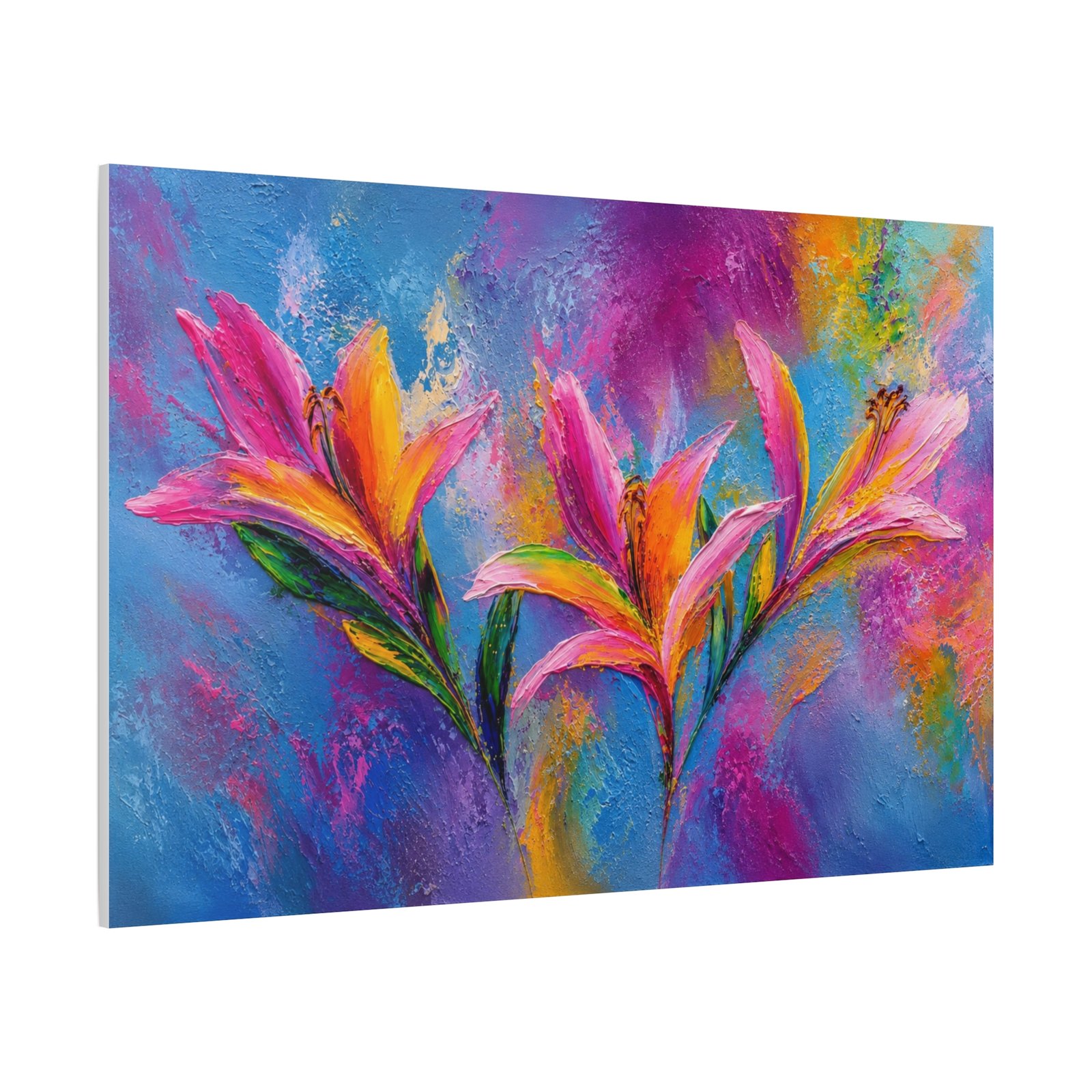 Vibrant Tropical Blossoms Matte Canvas Print - Image 3