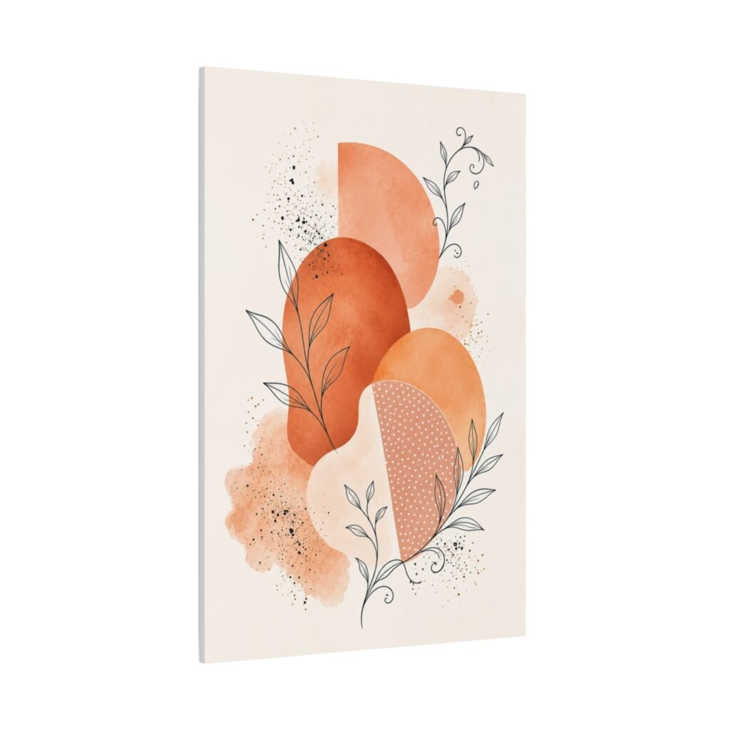 Abstract Terracotta Shapes Canvas Art - Modern Botanical Wall Decor
