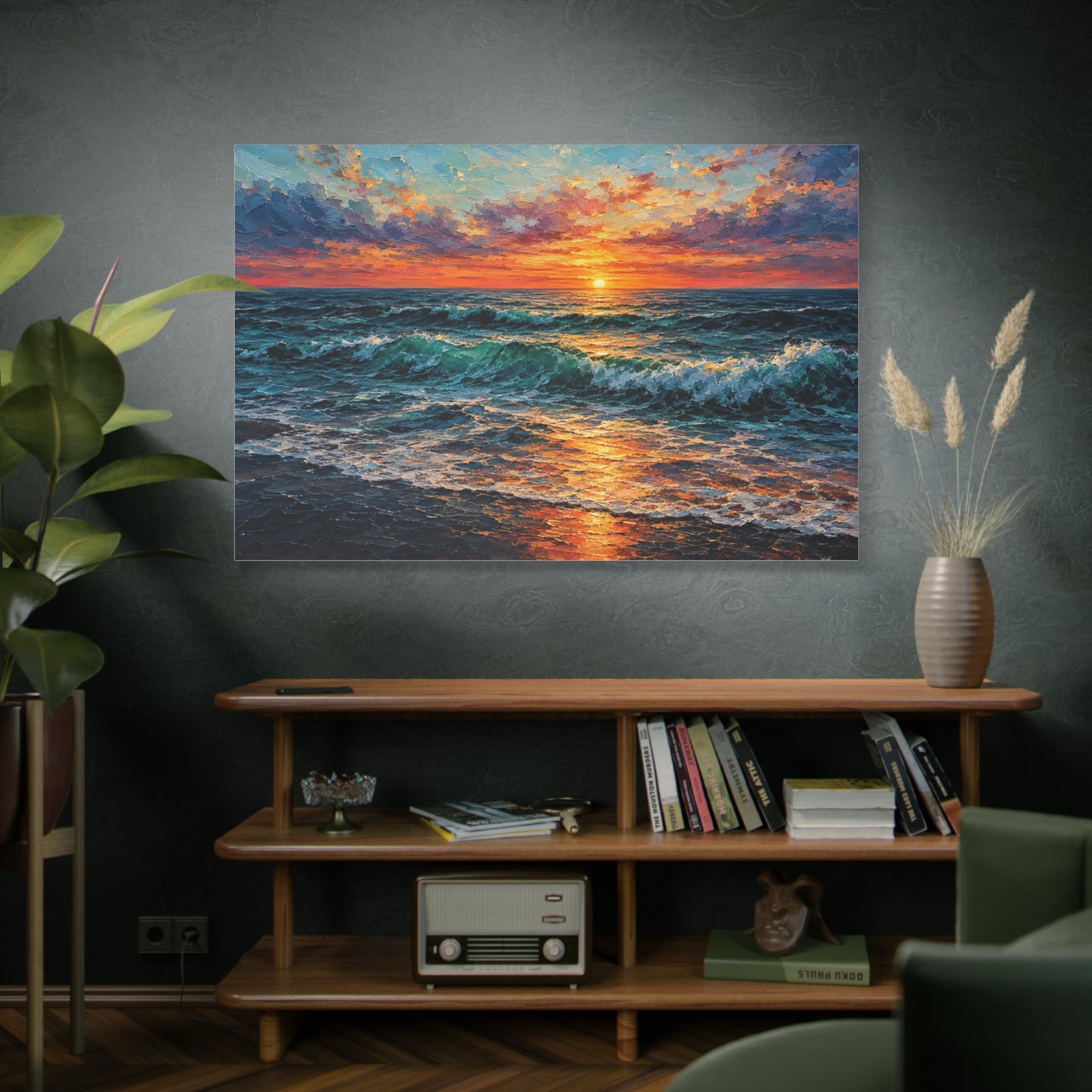 Sunset Ocean Canvas Print — Vibrant Seascape Matte Stretched Wall Art - Image 5