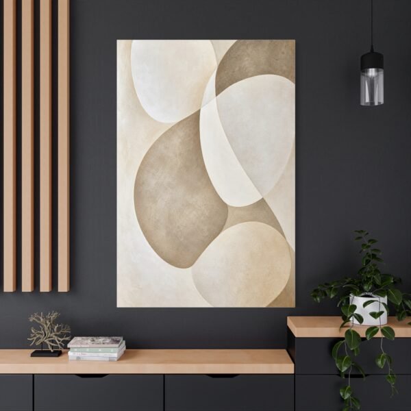 Neutral Abstract Circle Matte Canvas Wall Art – Stretched 1.25" - Image 4