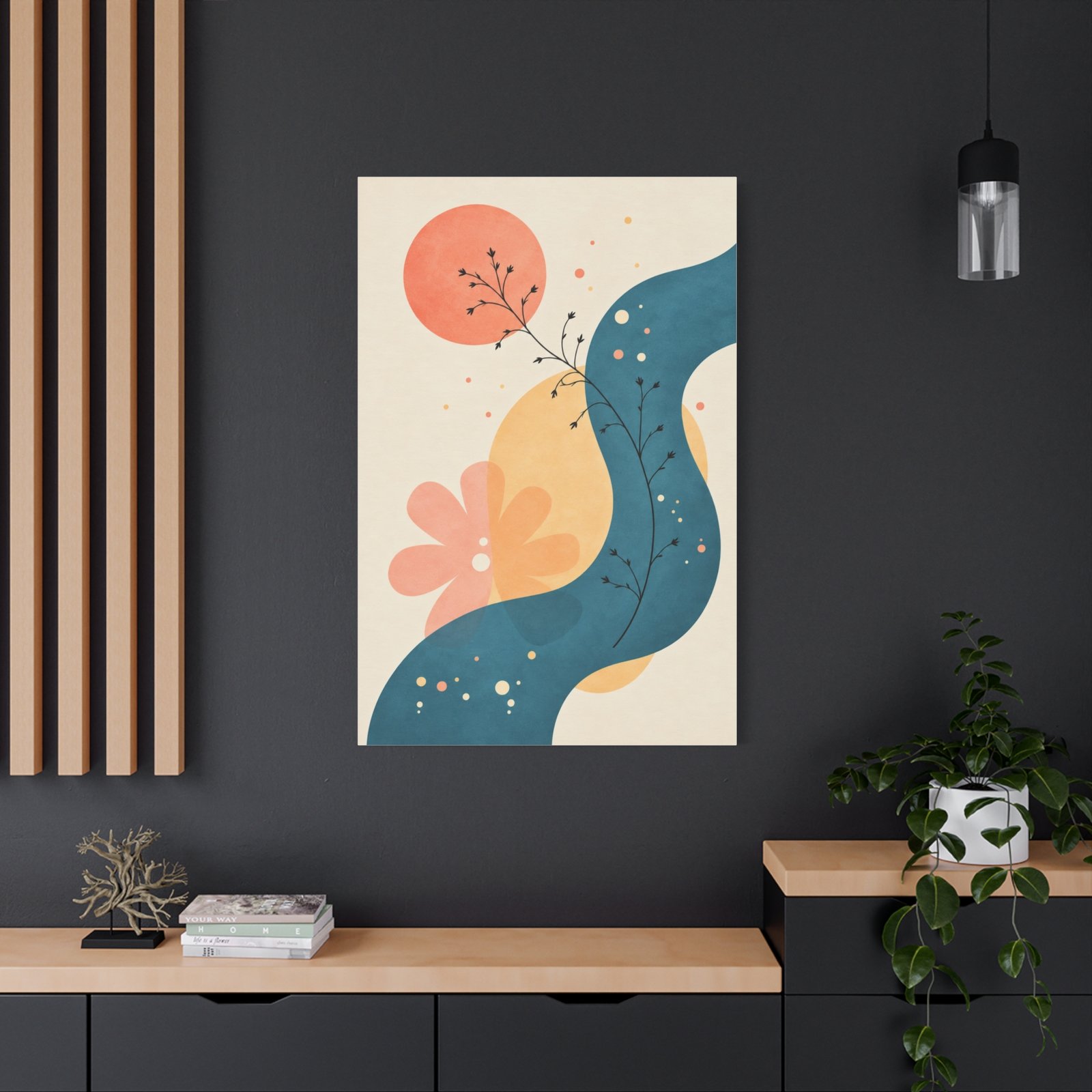 Abstract Floral River Matte Canvas Wall Art — Stretched 1.25" - Image 4