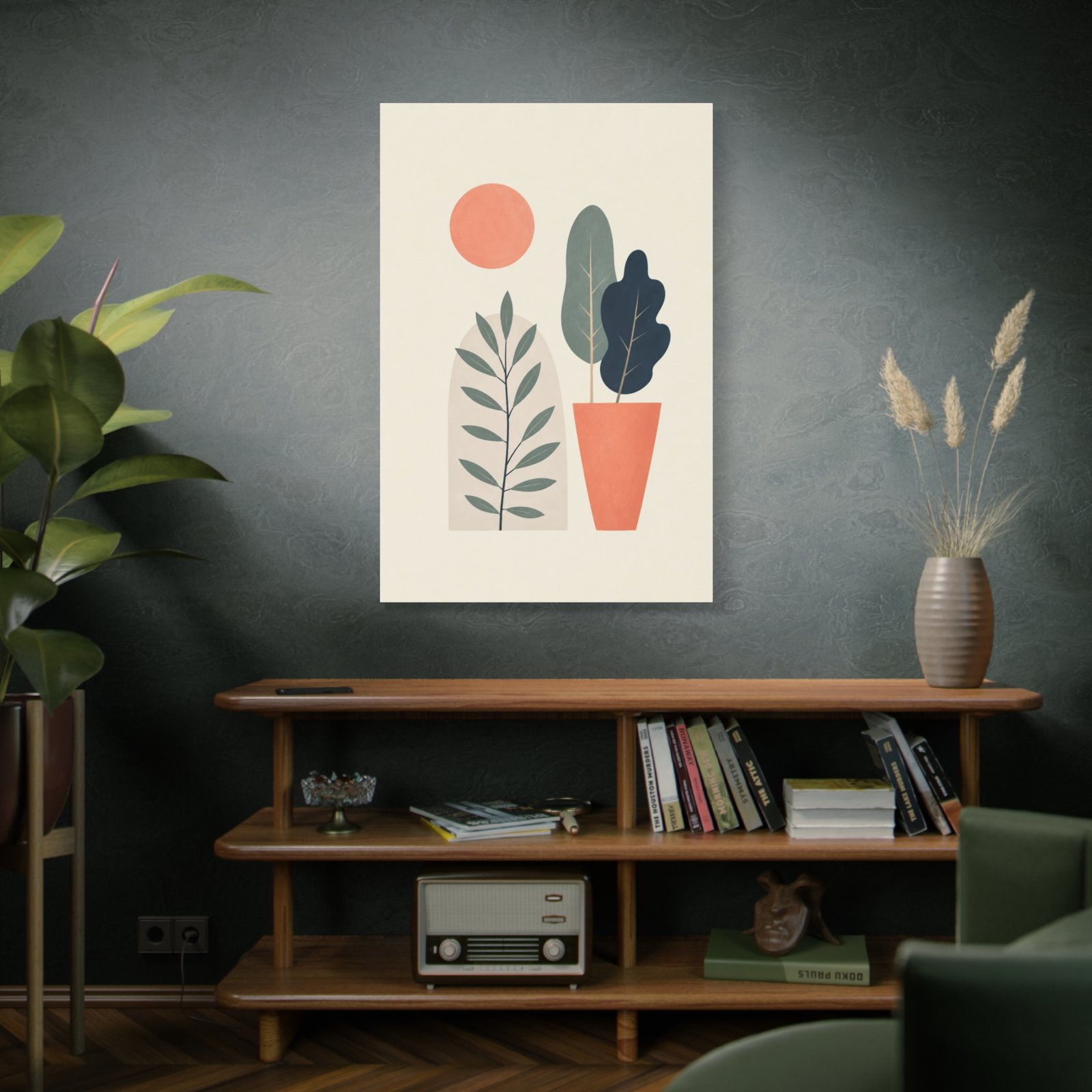 Modern Botanical Matte Canvas Wall Art – Abstract Plant Print - Image 5