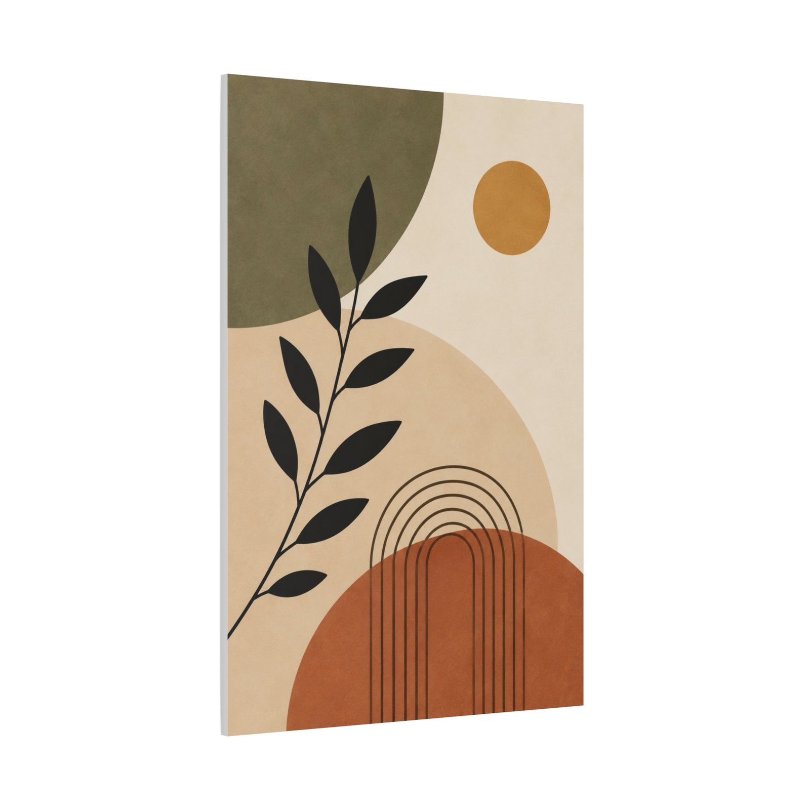 Abstract Earth-Tone Canvas Wall Art – Minimal Botanical Modern Print - Image 3
