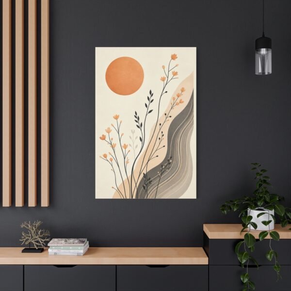 Abstract Sunflower Botanical Canvas Print — Neutral Boho Wall Art - Image 4
