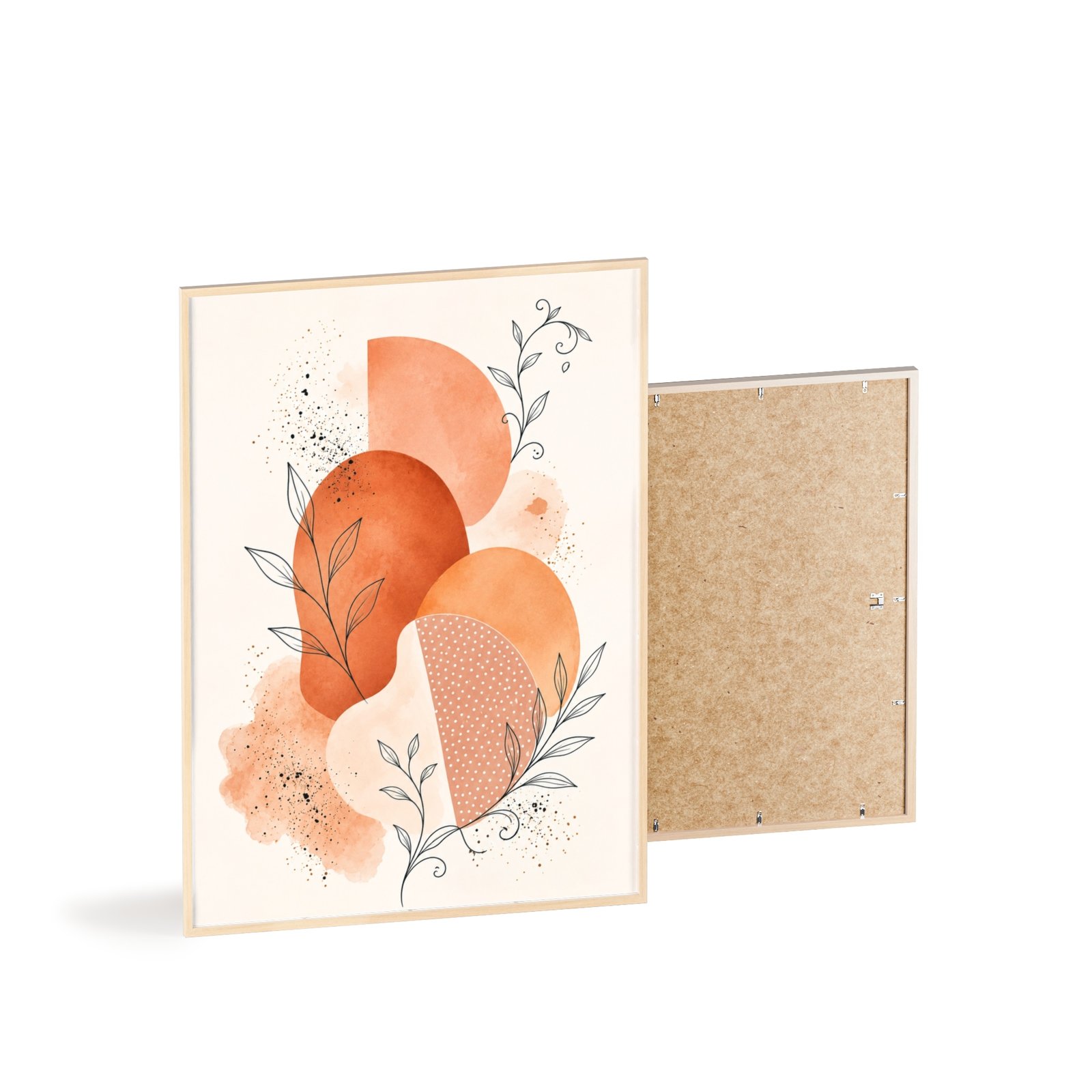 Boho Terracotta Botanical Poster with Wooden Frame - Image 4