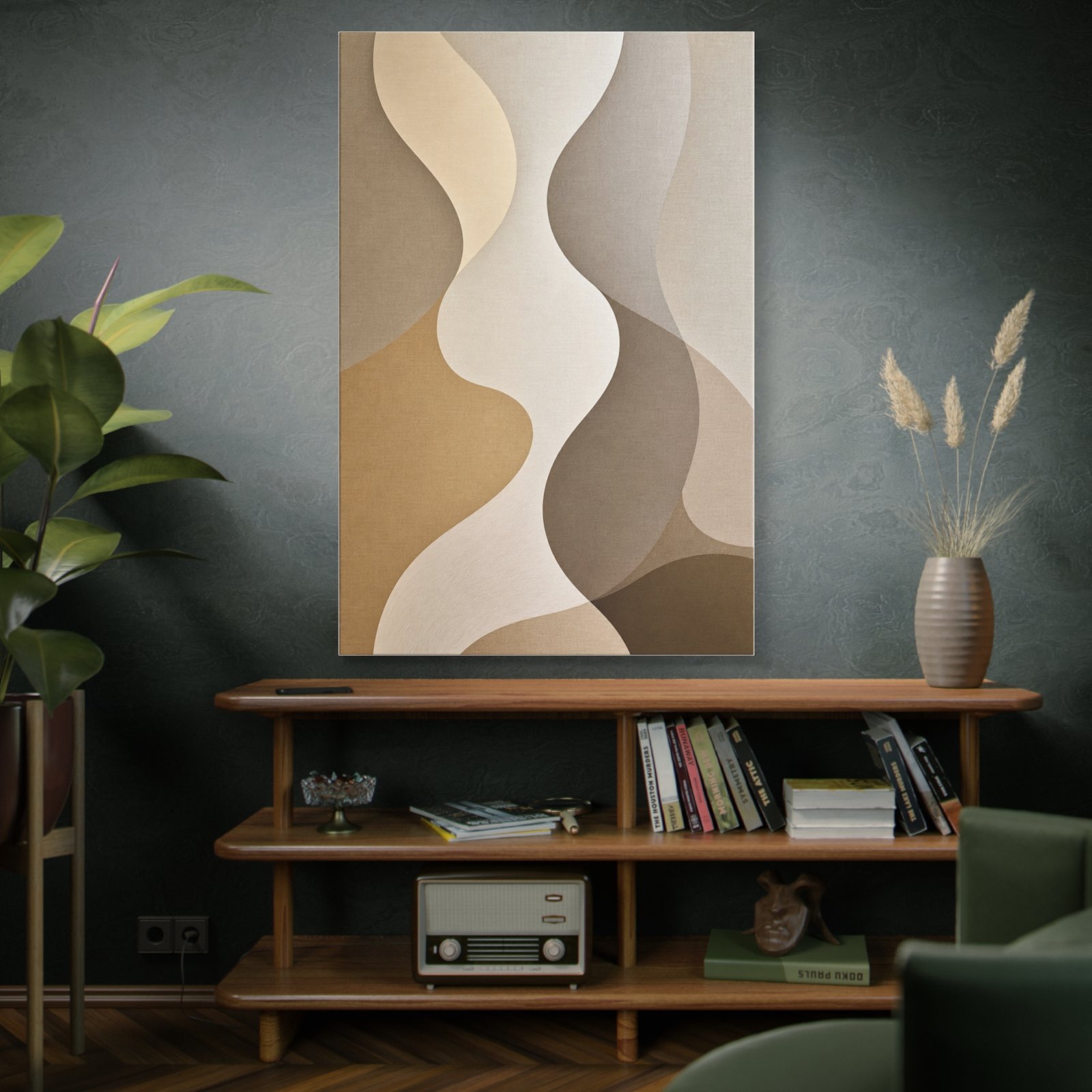 Abstract Beige Wave Canvas Print — Neutral Minimal Wall Art - Image 5