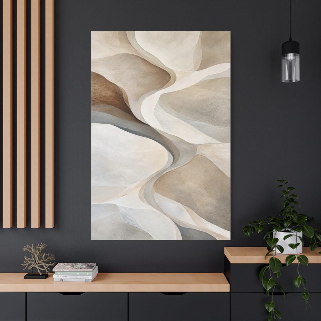 Abstract Neutral Tones Canvas Wall Art — Matte Stretched 1.25"