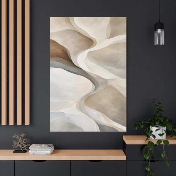Abstract Neutral Tones Canvas Wall Art — Matte Stretched 1.25" - Image 4