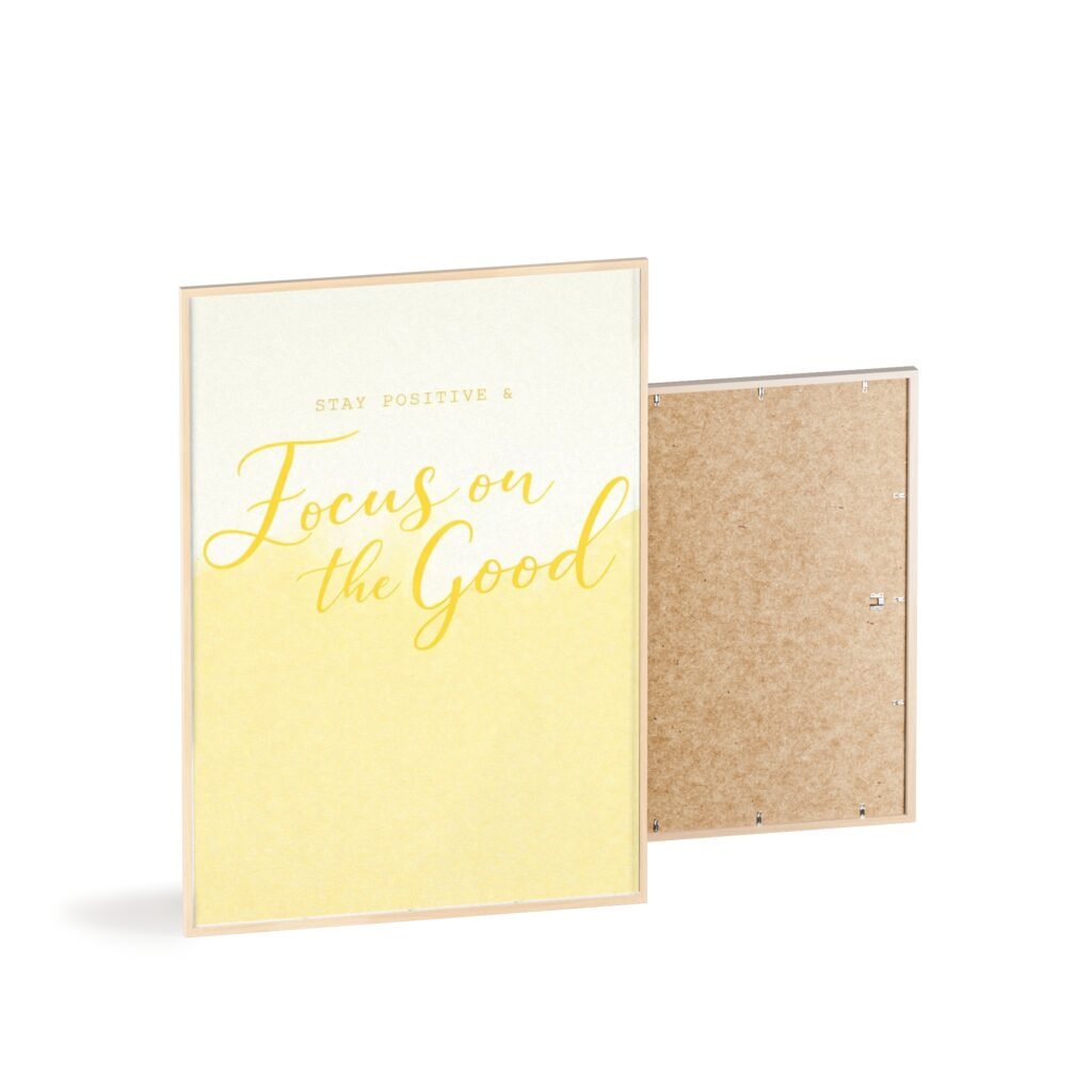 Framed Poster "Focus on the Good" – Yellow Motivational Wall Art