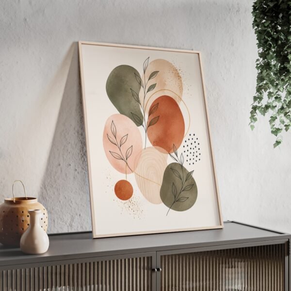 Boho Earth Tones Botanical Poster — Framed Wall Art - Image 3