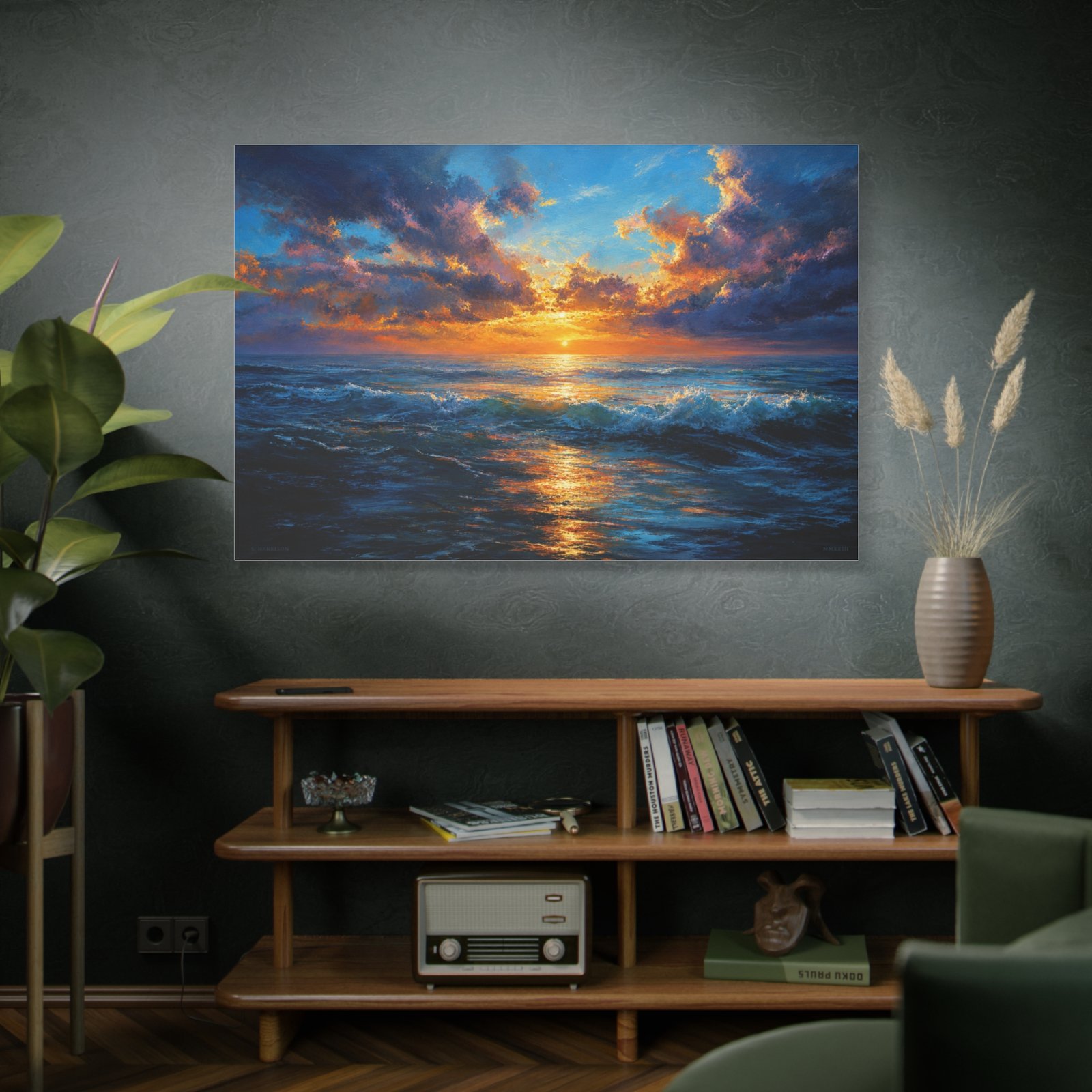 Ocean Sunset Canvas Print — Dramatic Seascape Matte Stretched Wall Art - Image 5