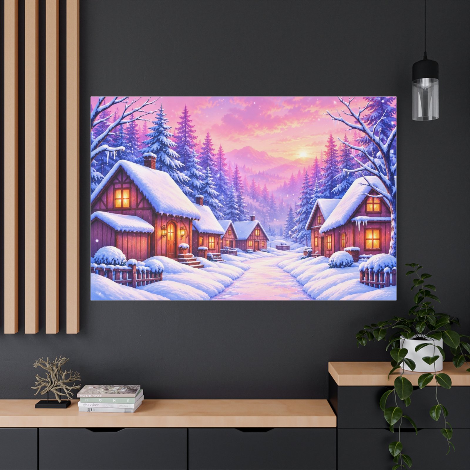 Cozy Winter Cabin Matte Canvas Wall Art — Stretched 1.25" - Image 4