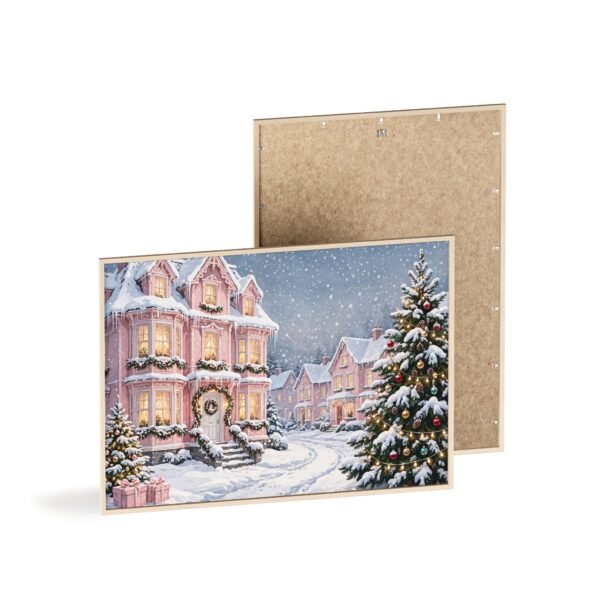 Christmas Winter Village Poster with Wooden Frame - Image 4