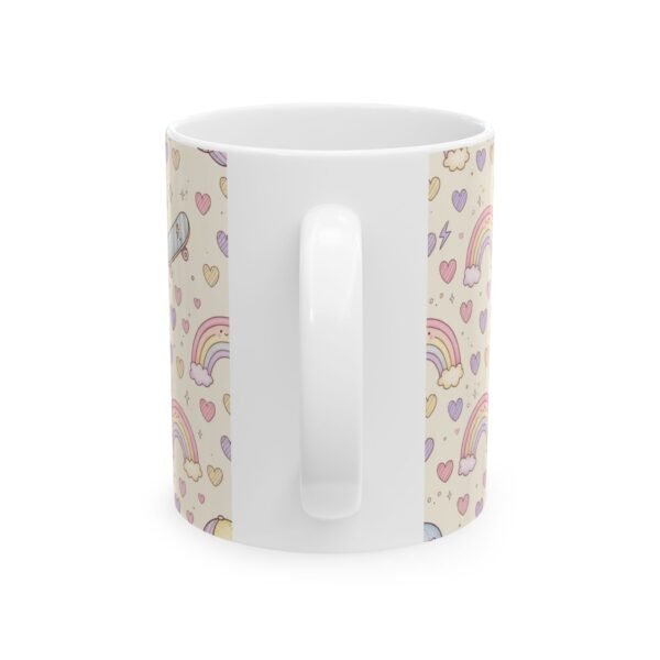 Cute Pastel Pattern Mug — Rainbow, Sneakers & Hearts Ceramic Coffee Cup (11oz/15oz) - Image 2