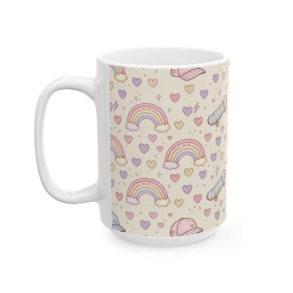 Cute Pastel Pattern Mug — Rainbow, Sneakers & Hearts Ceramic Coffee Cup (11oz/15oz) - Image 7