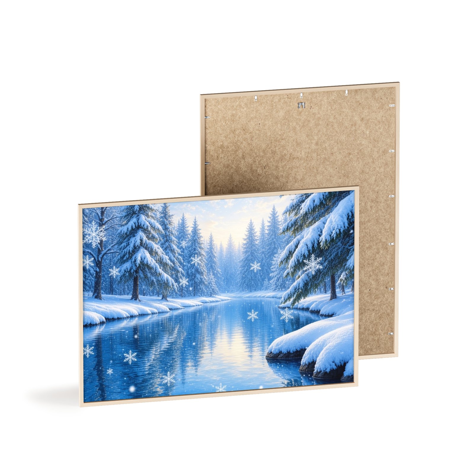 Framed Winter Forest Poster — Snowy Lake Scenic Wall Art - Image 4