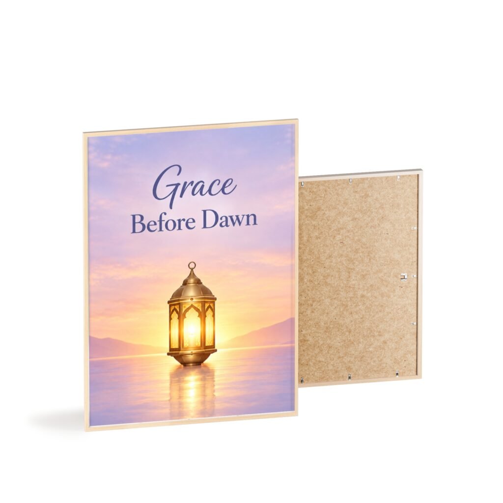 Framed Poster — "Grace Before Dawn" Lantern Sunrise Wall Art