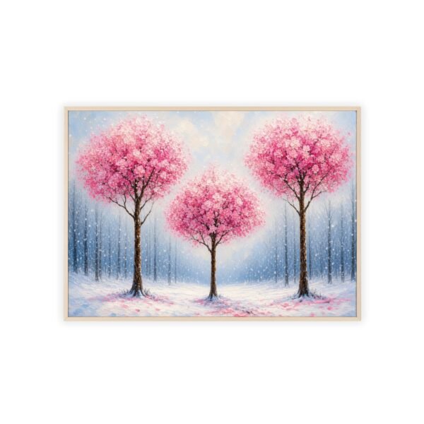 Framed Pink Blossom Tree Wall Art Poster — Winter Cherrywood Print - Image 3