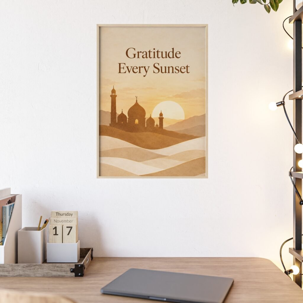 Gratitude Every Sunset Poster