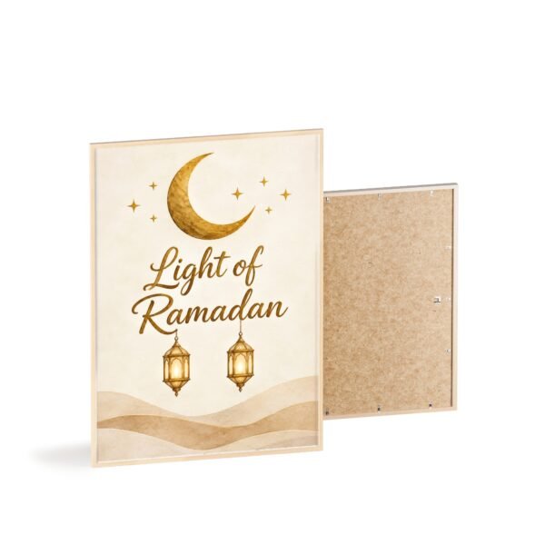 Ramadan Wall Art Poster with Wooden Frame — "Light of Ramadan" Islamic Decor - Image 4