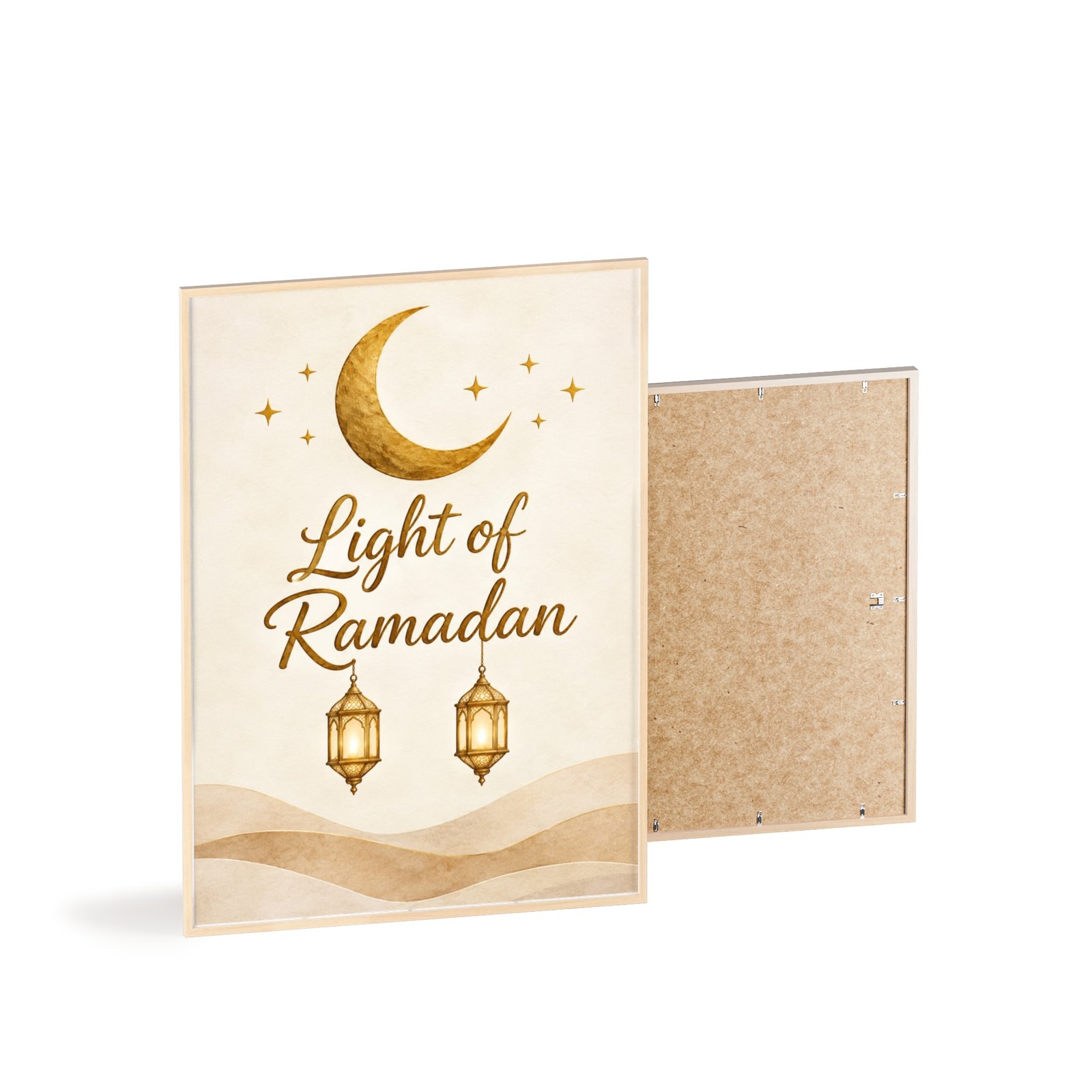 Ramadan Wall Art Poster with Wooden Frame — "Light of Ramadan" Islamic Decor - Image 4