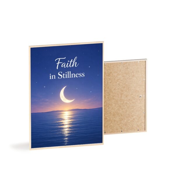 Faith in Stillness Moonlit Ocean Poster — Framed Inspirational Wall Art - Image 4