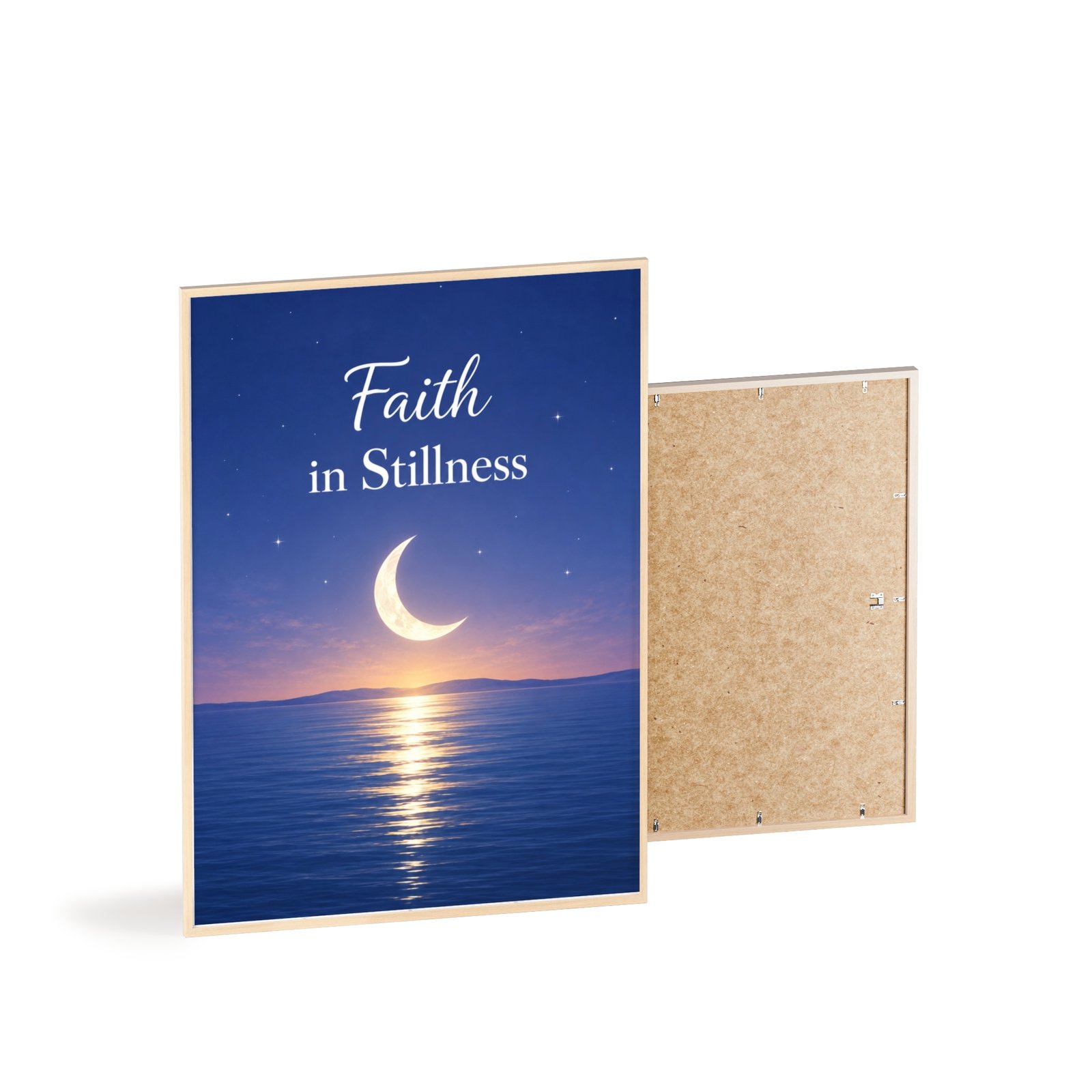 Faith in Stillness Moonlit Ocean Poster — Framed Inspirational Wall Art - Image 4