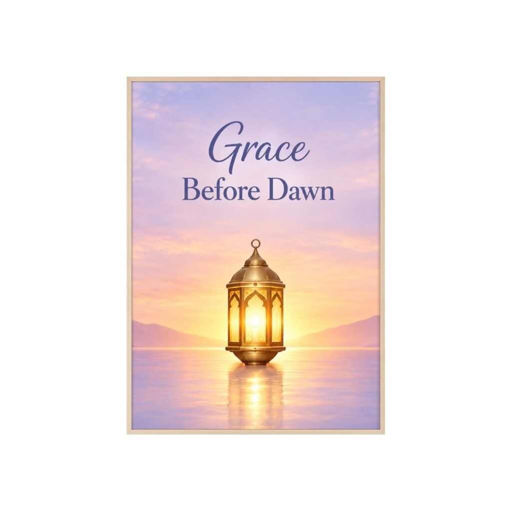 Framed Poster — "Grace Before Dawn" Lantern Sunrise Wall Art