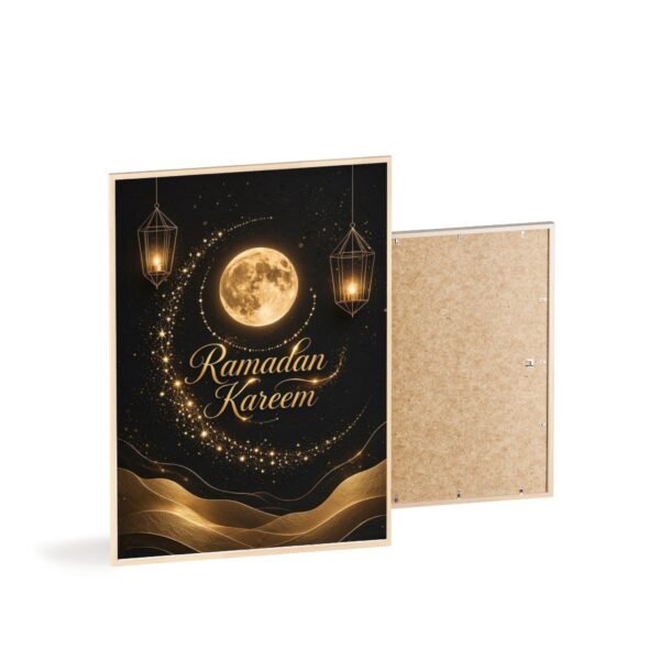Ramadan Kareem Moon Poster with Wooden Frame — Islamic Wall Art - Image 4