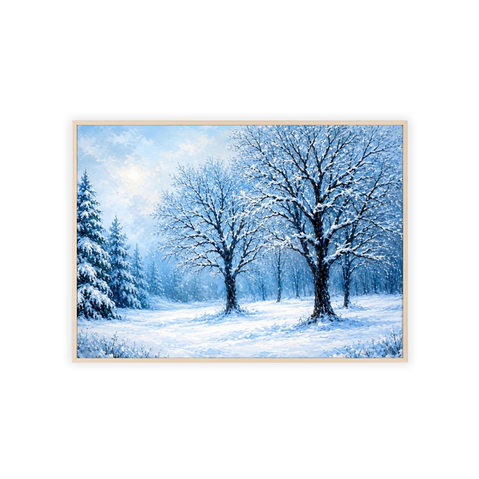 Winter Forest Poster with Wooden Frame - Image 3