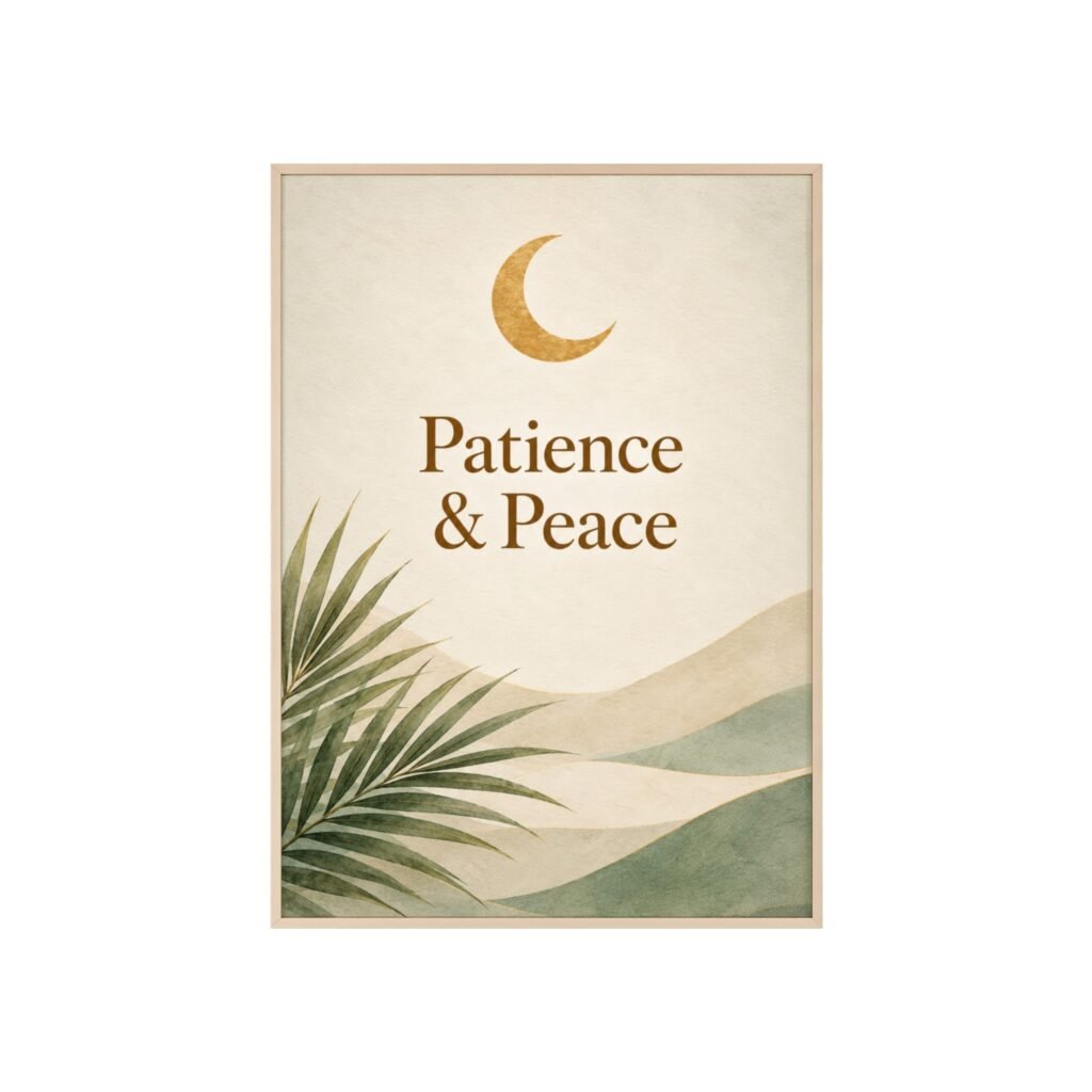 Patience & Peace Framed Poster — Botanical Moon Wall Art