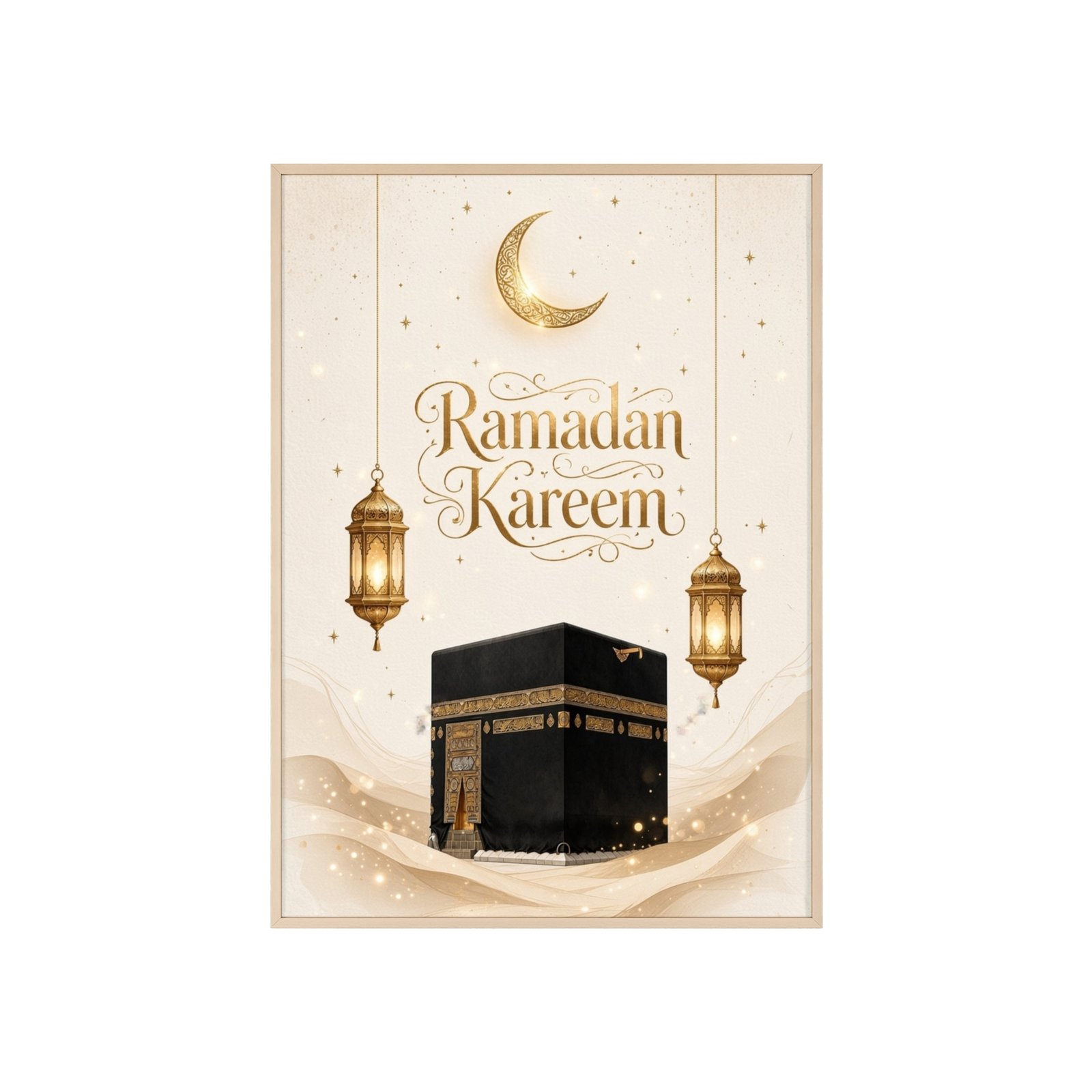Ramadan Kareem Kaaba Poster with Wooden Frame - Image 3