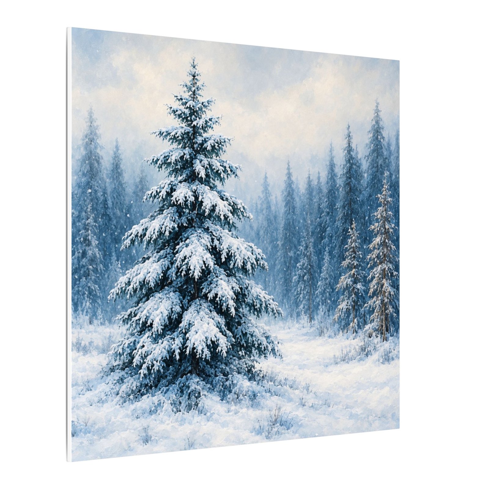 Winter Pine Forest Matte Canvas Wall Art — Snowy Evergreen Landscape - Image 3