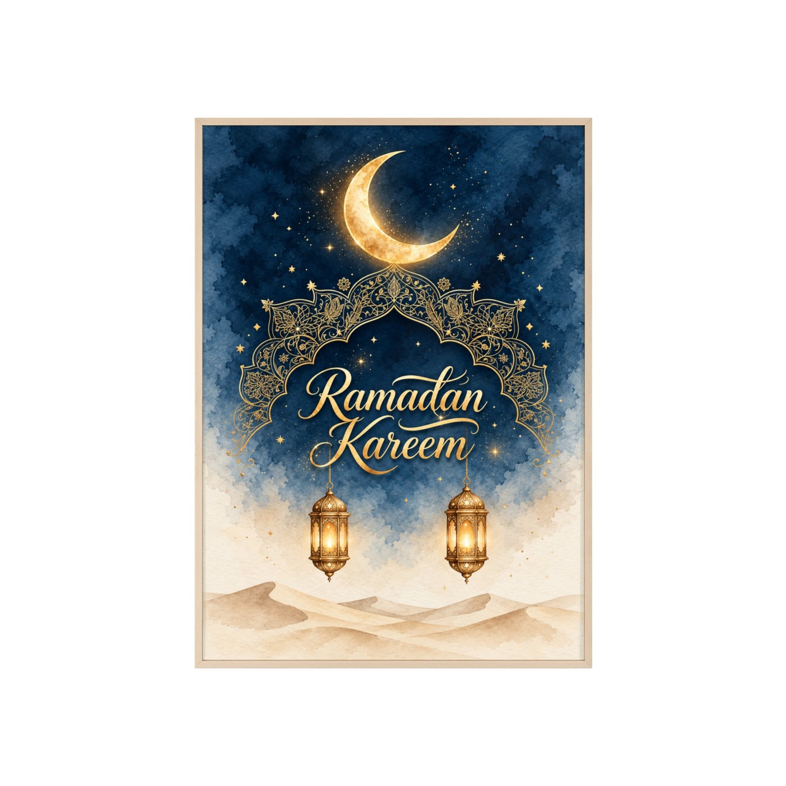 Ramadan Kareem Framed Poster — Islamic Crescent & Lantern Wall Art - Image 3