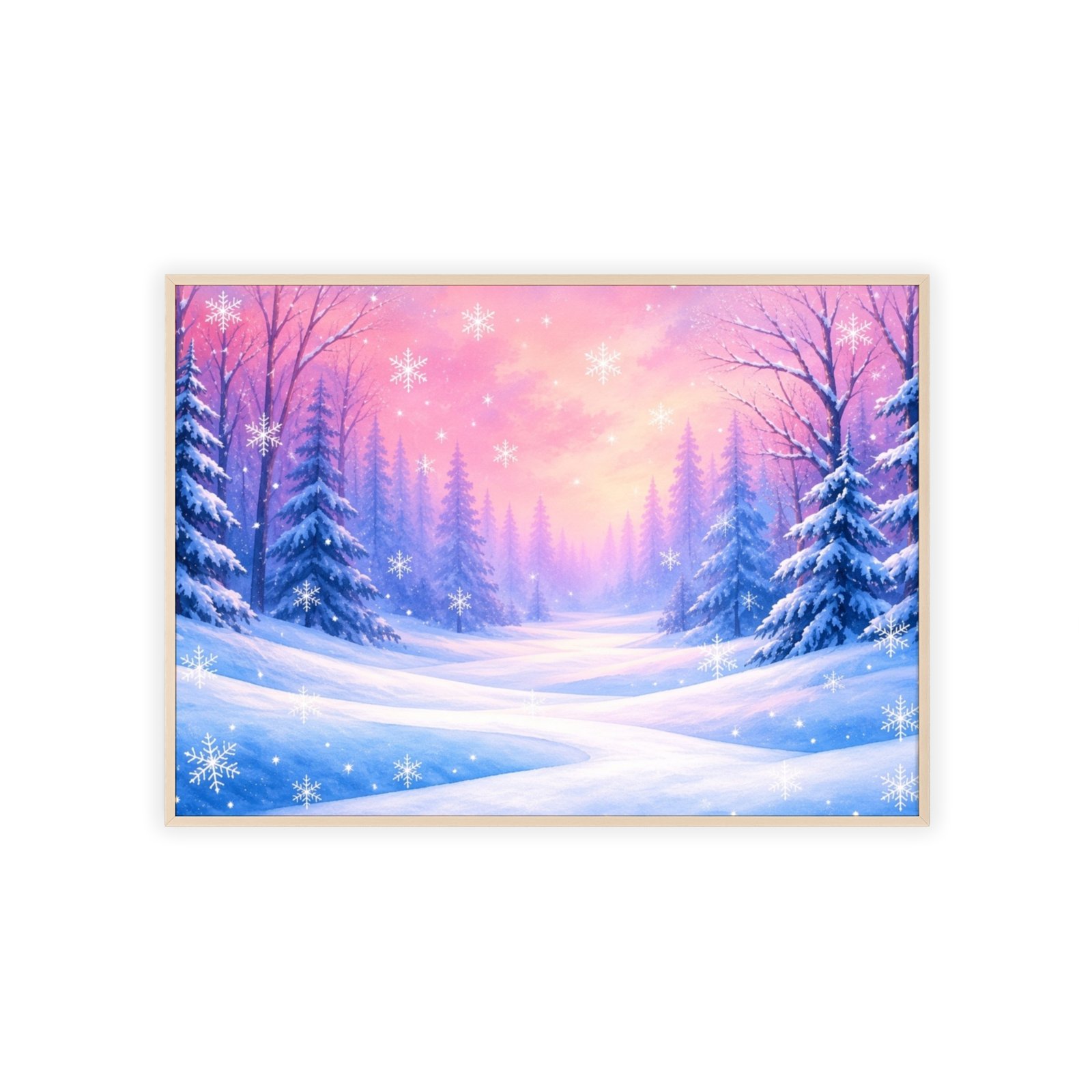 Winter Wonderland Framed Poster — Snowy Forest Sunset Wall Art - Image 3
