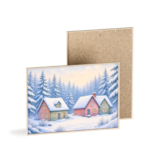 Winter Cottage Snow Scene Framed Poster - Image 4